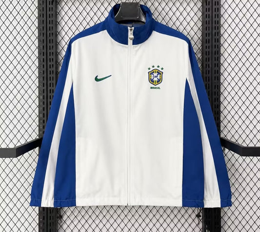 Brazil Windbreaker White Football Jersey 2026/2027