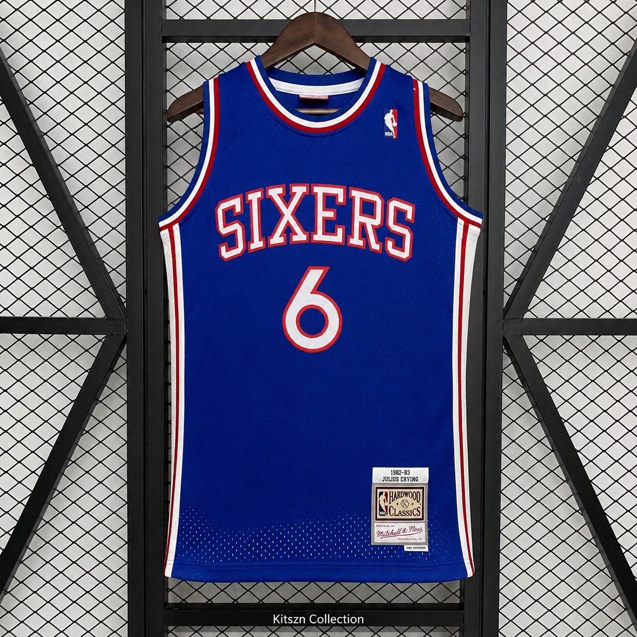 Philadelphia 76ers Away Jersey Blue #6 ERVING 1982-1983