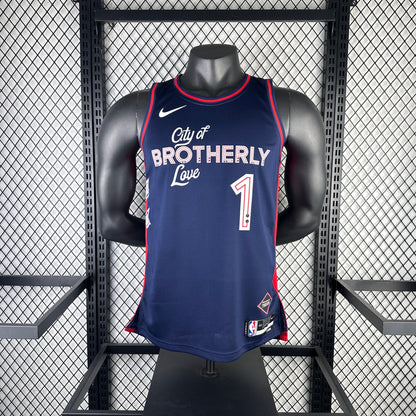 Philadelphia 76ers City Retro Blue #1 HARDEN NBA Season Jerseys 2024