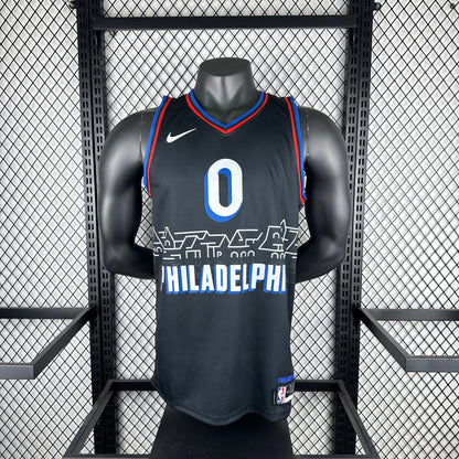 Philadelphia 76ers City Retro Black #0 MAXEY NBA Season Jerseys 2021