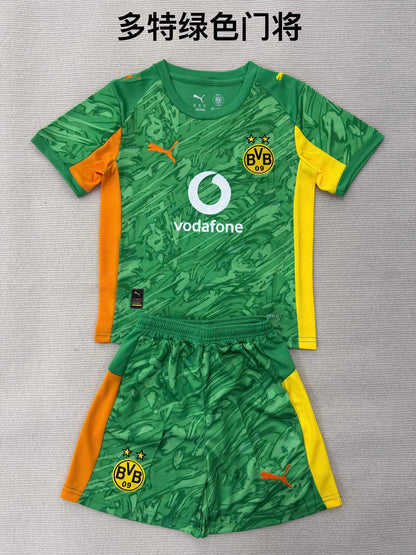 Borussia Dortmund 2025/2026 Kids Goalkeeper Fan Version Football Jersey