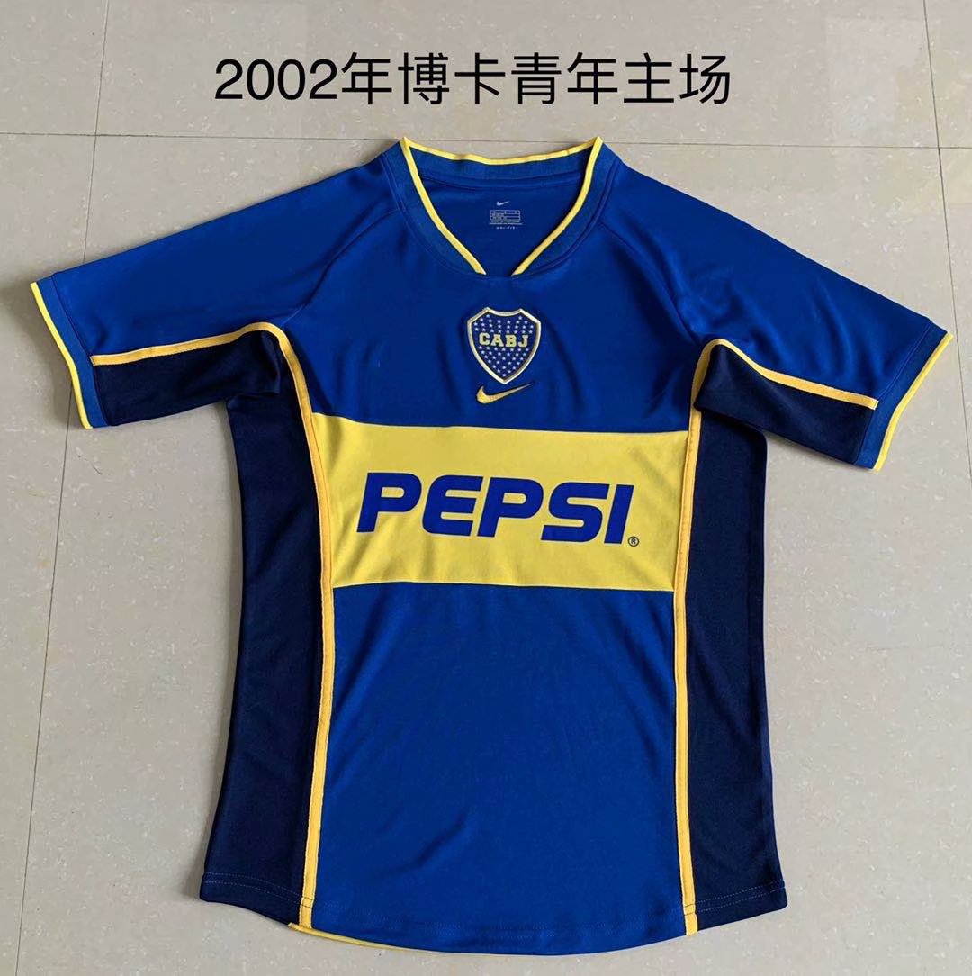 Retro Boca 2002 Home Fan Version Football Jersey