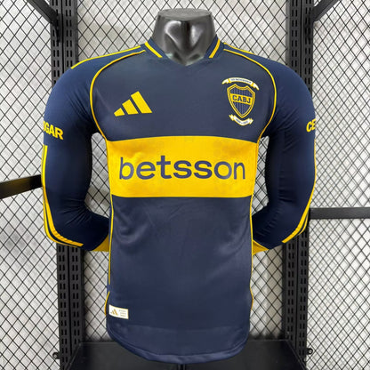 Boca 2025/2026 Home Long Sleeve Player Version Football Jersey
