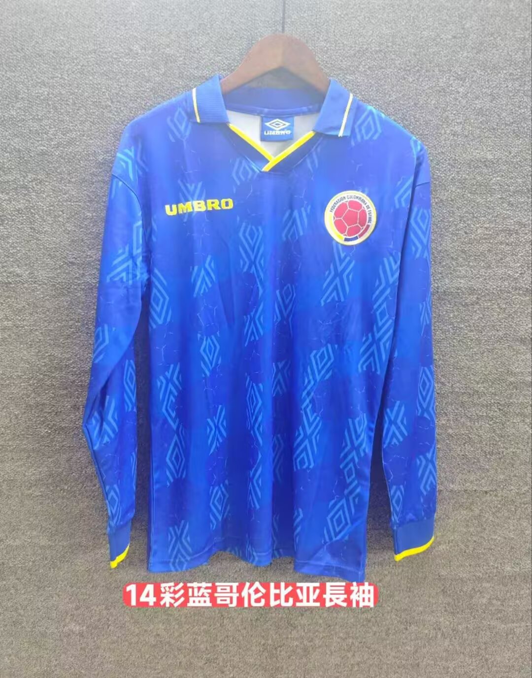 Retro Colombia 1994 Away Long Sleeve Football Jersey