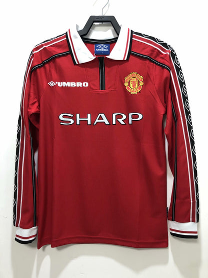 Retro Manchester united 1998/1999 Home Long Sleeve Football Jersey