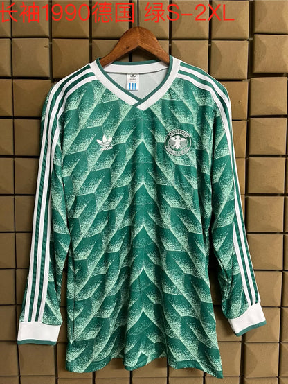 Retro Germany 1990 Away Long Sleeve Football Jersey