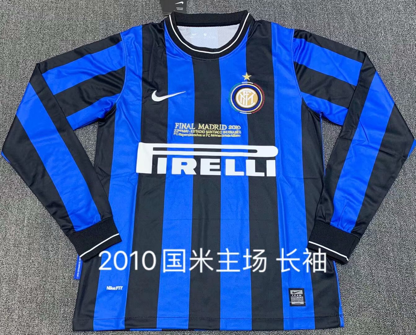 Retro Inter milan 2009/2010 Home Long Sleeve Football Jersey