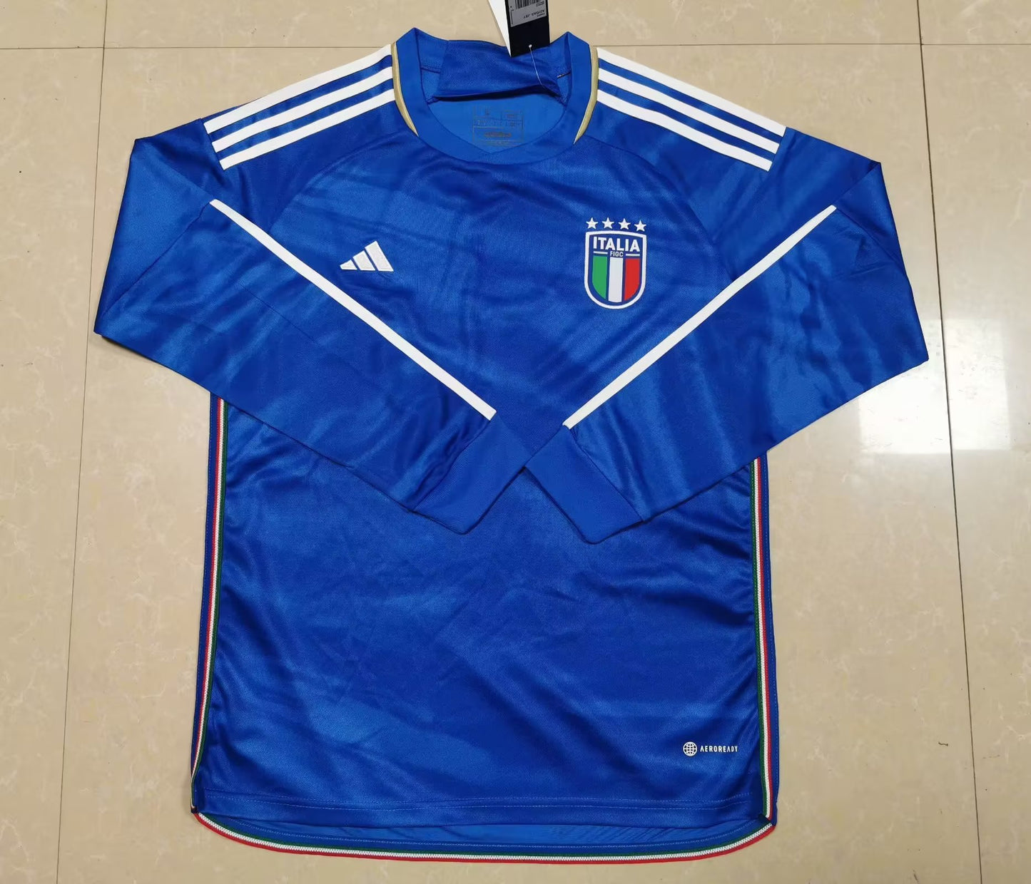 Italy 2023/2024 Home Long Sleeve Fan Version Football Jersey