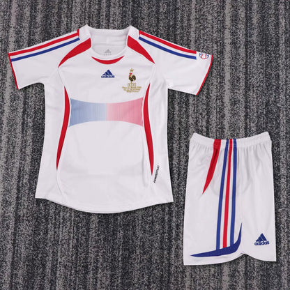 Retro France 2006 Kids Away Football Jersey