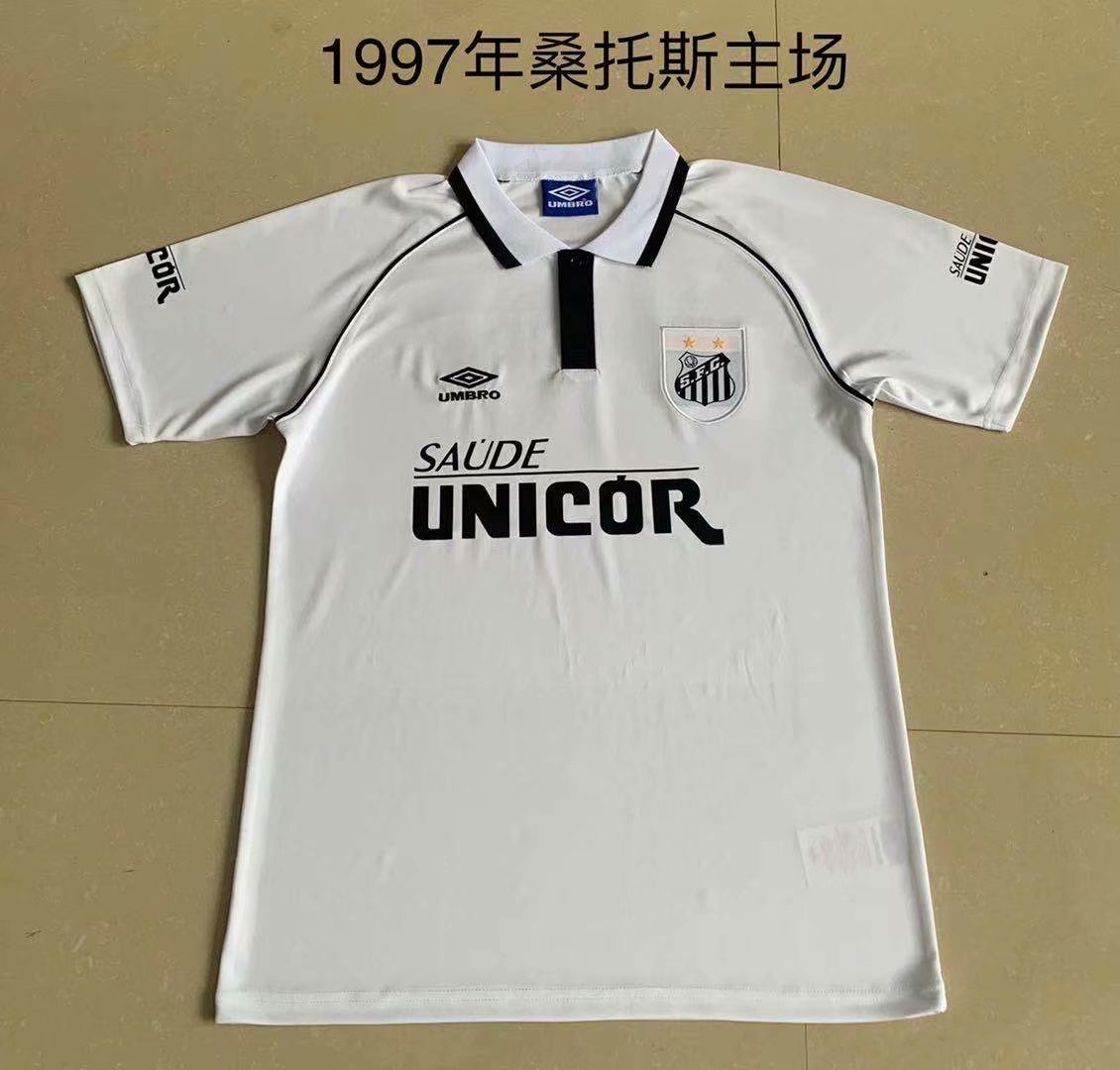 Retro Santos 1997 Home Fan Version Football Jersey