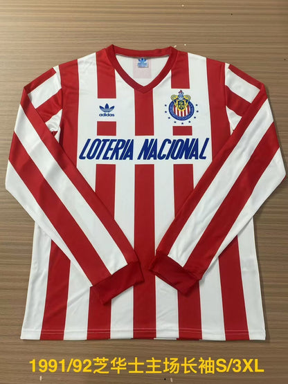 Retro chivas 1991/1992 Home Long Sleeve Football Jersey