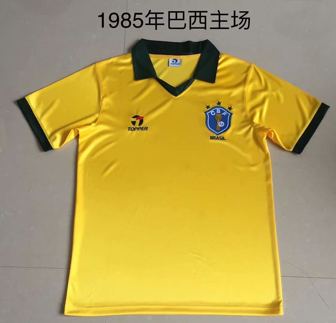 Retro Brazil 1985 Home Football Jersey