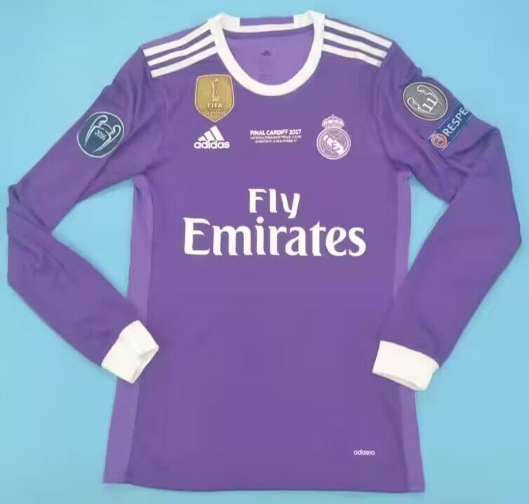 Retro Real Madrid 2016/2017 Away Long Sleeve Football Jersey