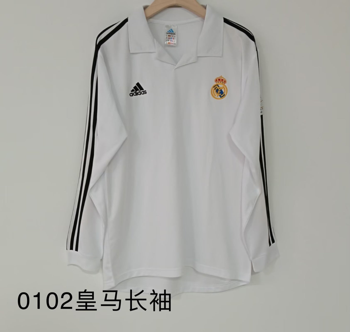 Retro Real Madrid 2001/2002 Home Long Sleeve Football Jersey