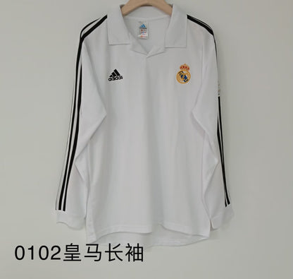 Retro Real Madrid 2001/2002 Home Long Sleeve Football Jersey
