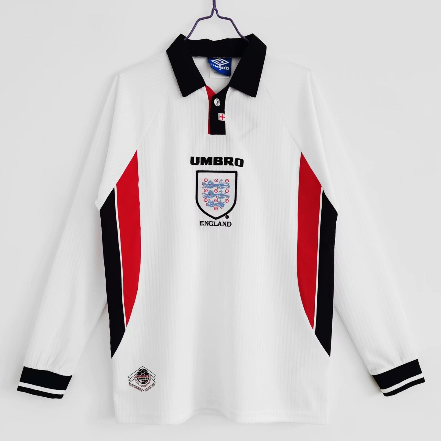 Retro England 1998 Home Long Sleeve Football Jersey