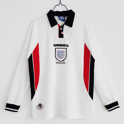 Retro England 1998 Home Long Sleeve Football Jersey