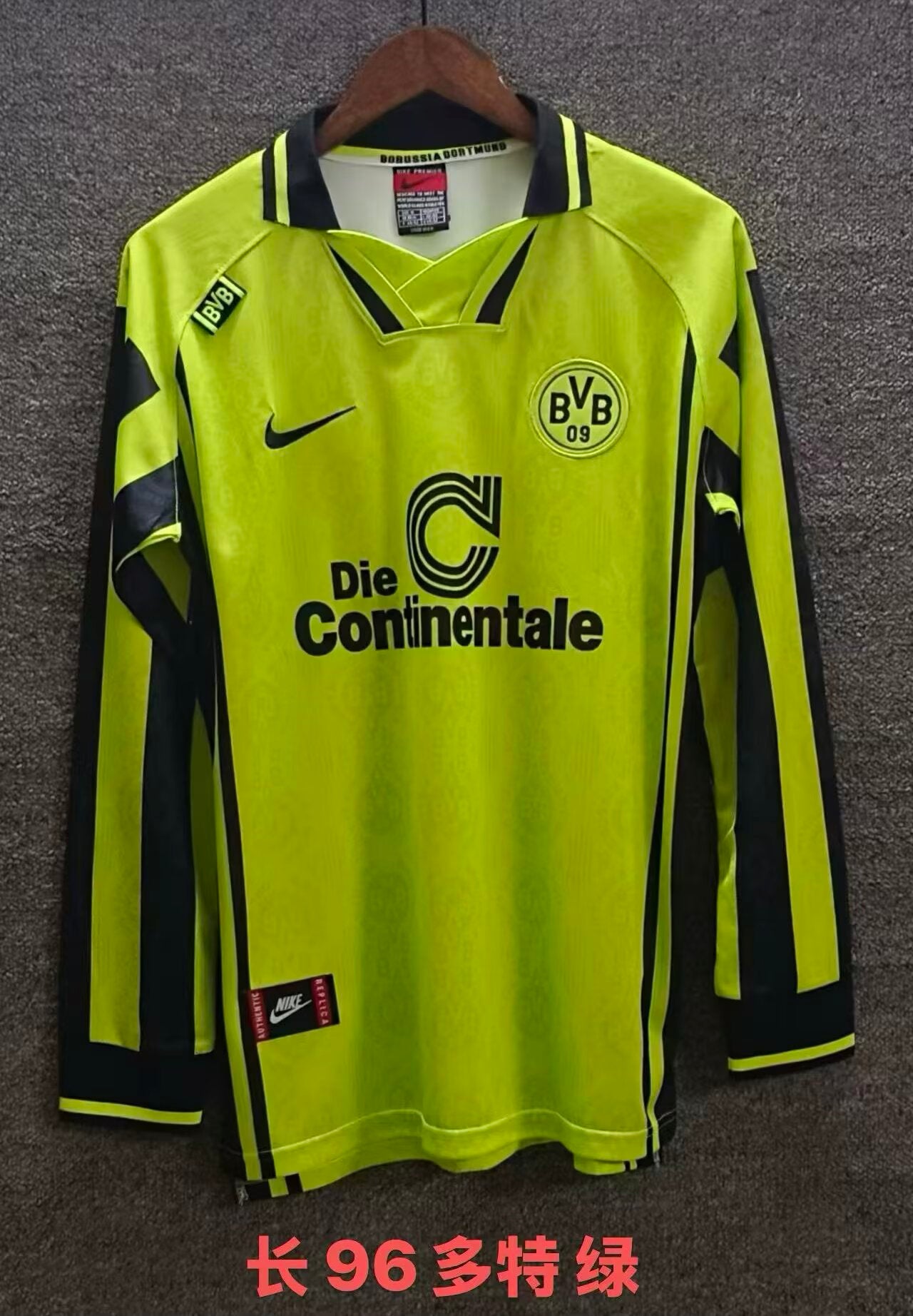 Retro Borussia Dortmund 1995/1996 Home Long Sleeve Fan Version Football Jersey