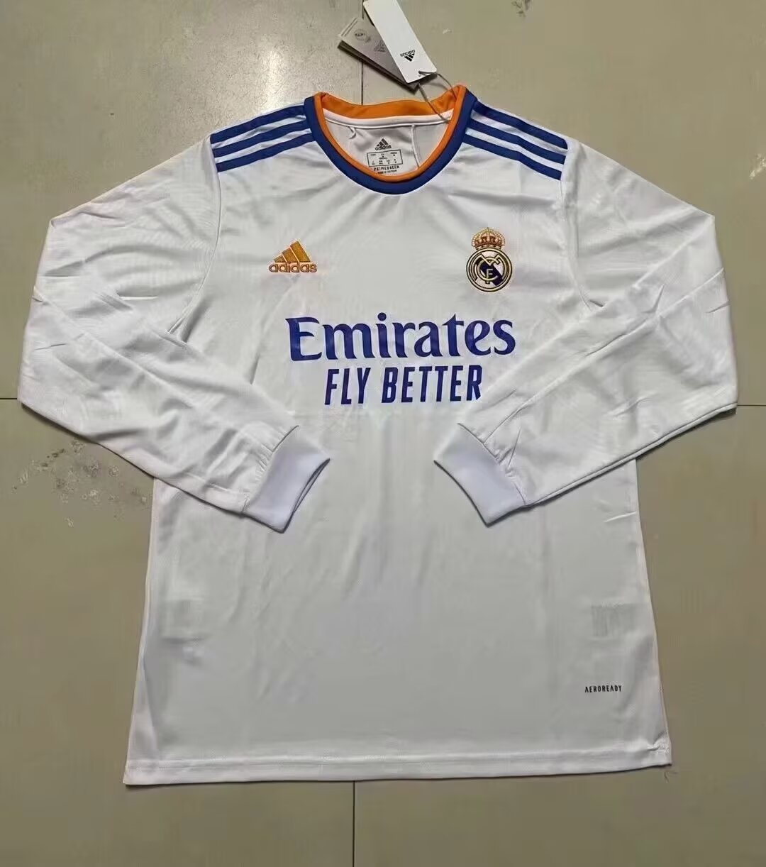 Real Madrid 2021/2022 Home Long Sleeve Fan Version Football Jersey