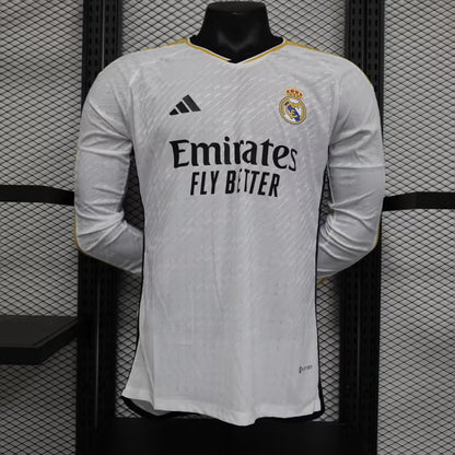 Real Madrid 2023/2024 Home Long Sleeve Player Version Football Jersey