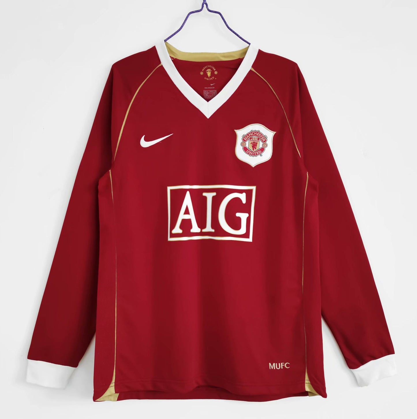 Retro Manchester united 2006/2007 Home Long Sleeve Football Jersey