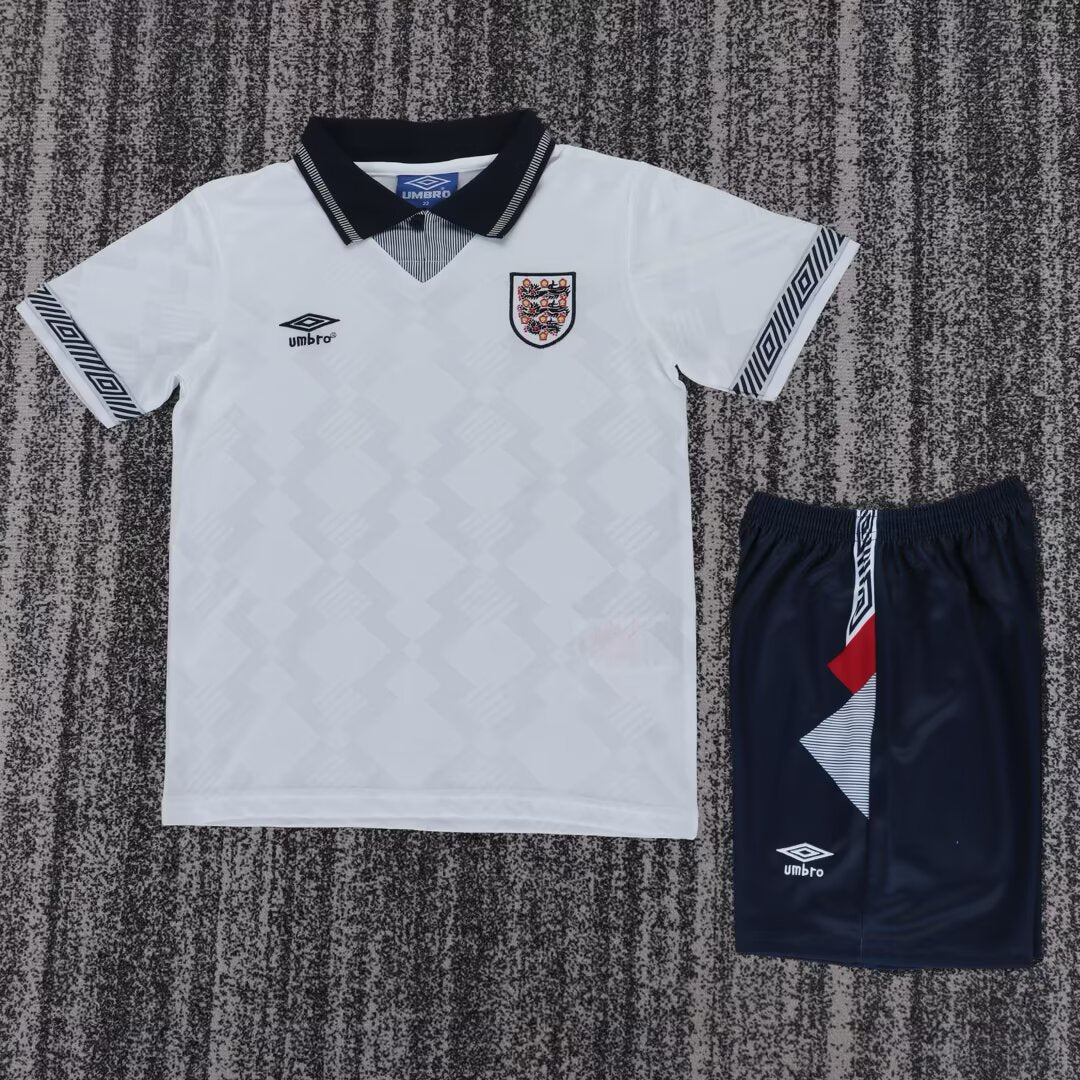Retro England 1990 Kids Home Football Jersey