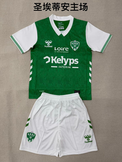 Saint Etienne 2025/2026 Kids Home Fan Version Football Jersey