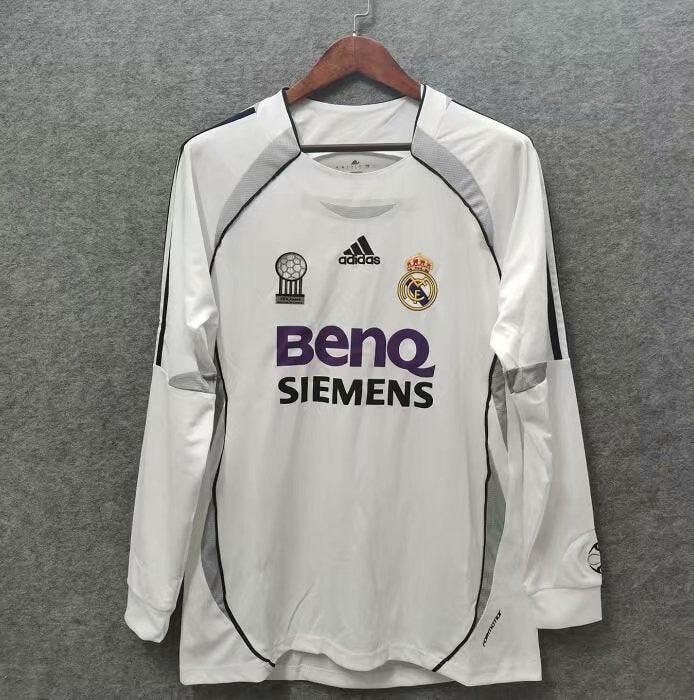 Retro real madrid 2006/2007 Home Long Sleeve Football Jersey