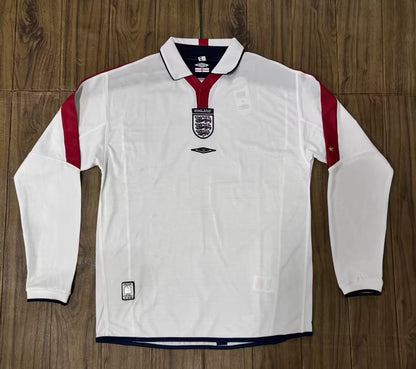 Retro England 2004/2005 Home Long Sleeve Fan Version Football Jersey