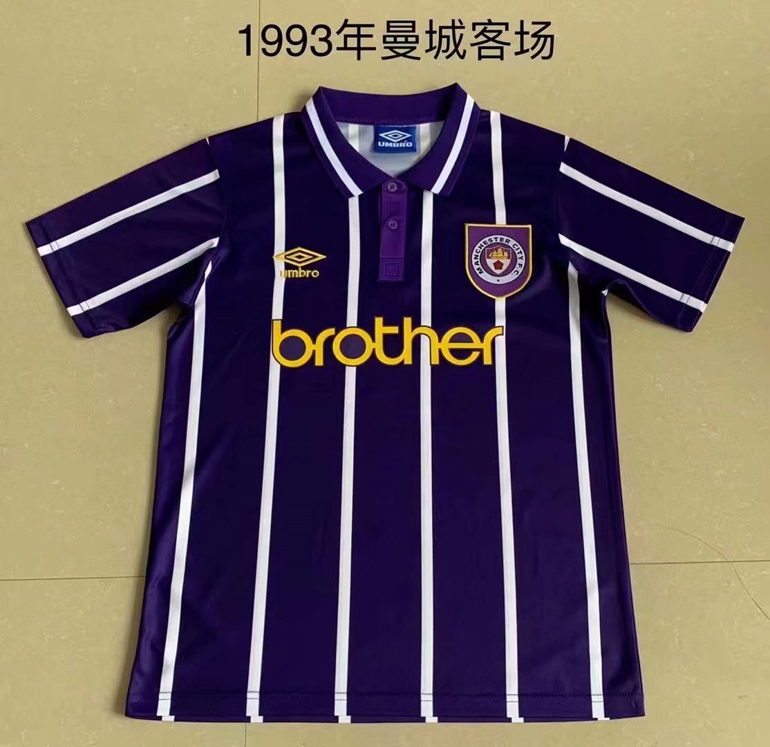 Retro Manchester city 1993 Away Football Jersey