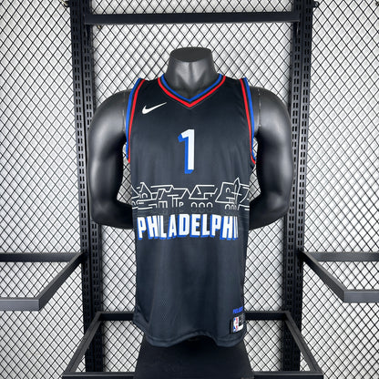 Philadelphia 76ers City Retro Black #1 HARDEN NBA Season Jerseys 2021