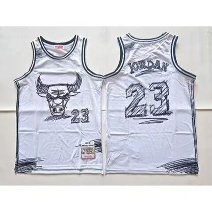 Chicago Bulls hand-drawn sketch White #23 JORDAN NBA Season Jerseys 2026
