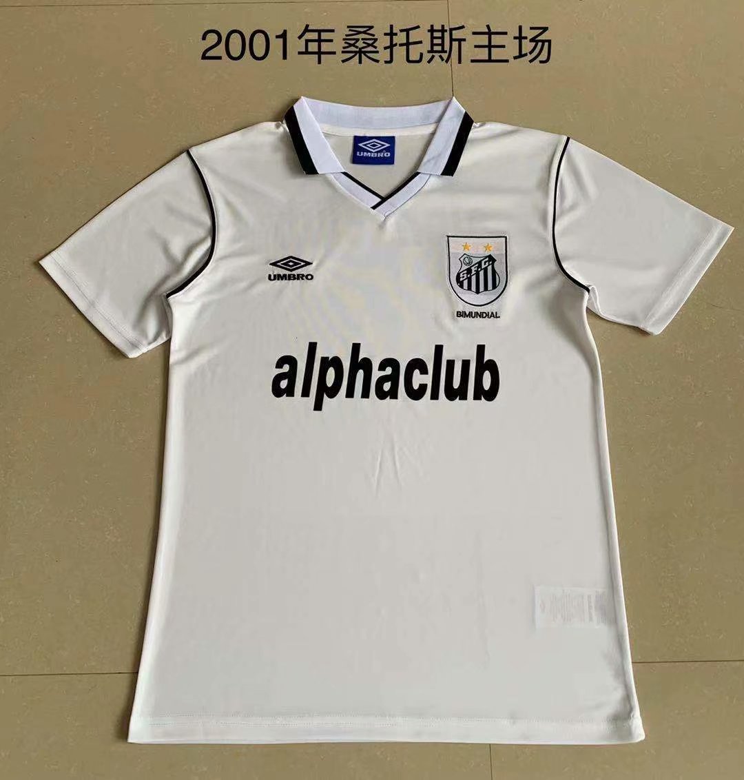 Retro Santos 2001 Home Fan Version Football Jersey