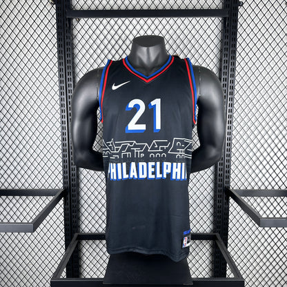 Philadelphia 76ers City Retro Black #21 EMBIID NBA Season Jerseys 2021