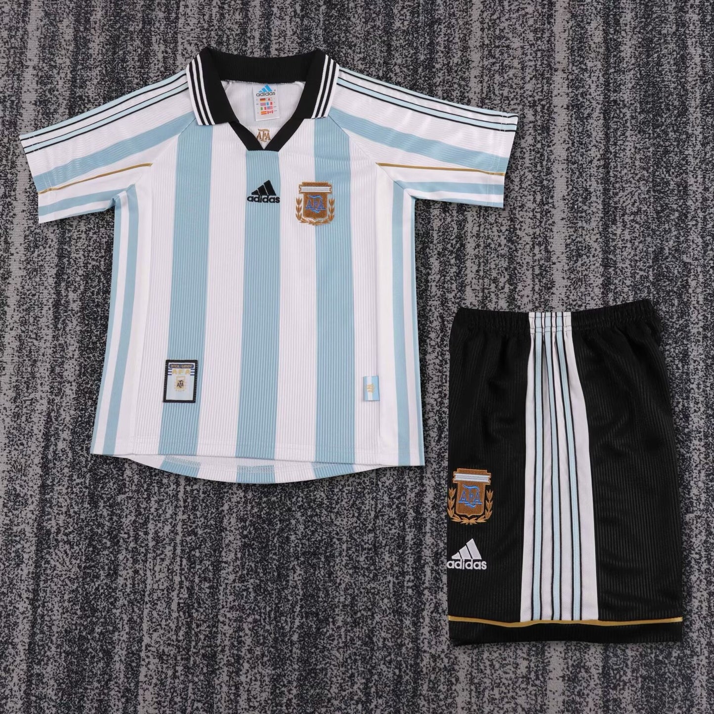 Retro Argentina 1998 Kids Home Football Jersey