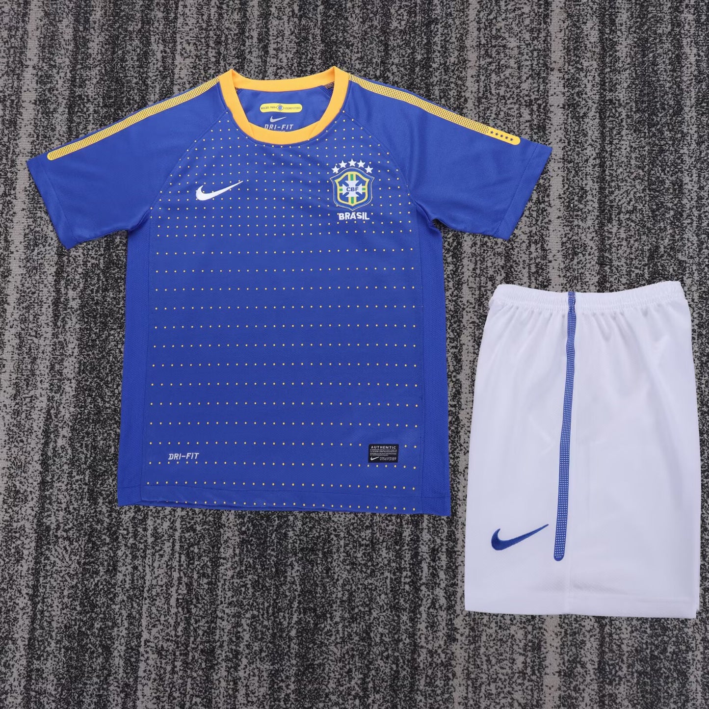 Retro Brazil 2010 Kids Away Football Jersey