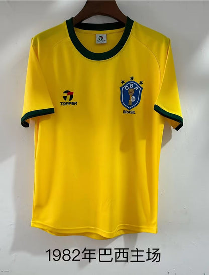 Retro Brazil 1982 Home Football Jersey