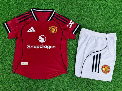 Manchester United 2025/2026 Kids Home Player Version Football Jersey