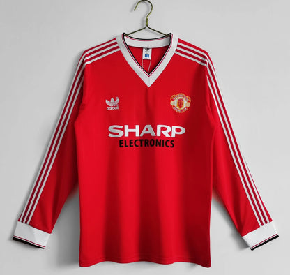 Retro Manchester united 1983 Home Long Sleeve Football Jersey