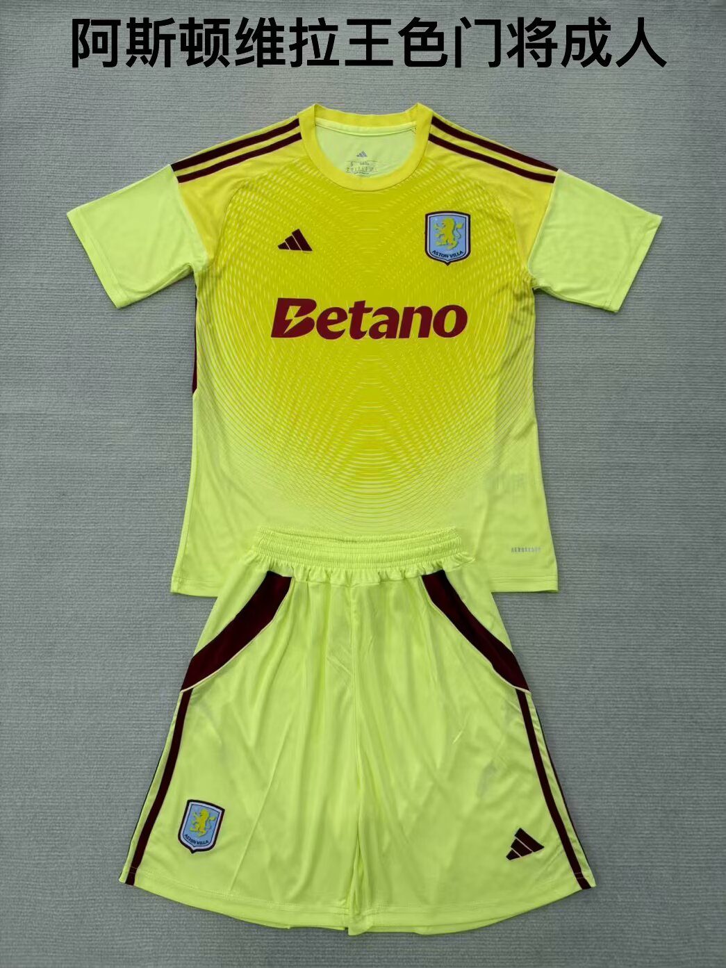 Aston Villa 2025/2026 Kids Goalkeeper Fan Version Football Jersey