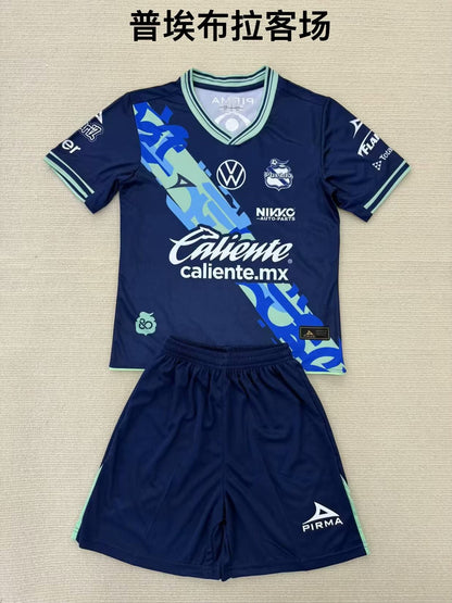 Club Puebla 2024/2025 Kids Away Fan Version Football Jersey