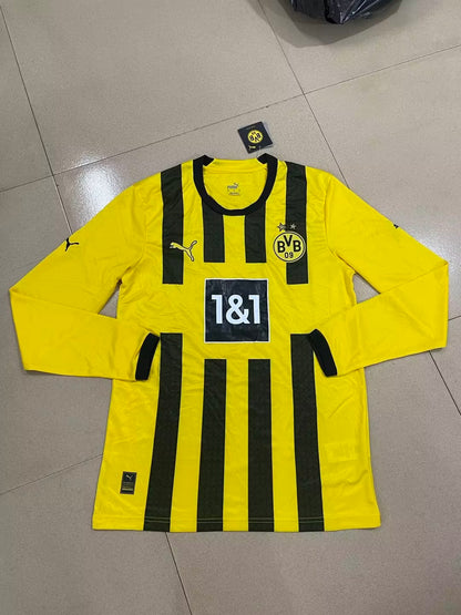 Borussia Dortmund 2022/2023 Home Long Sleeve Fan Version Football Jersey