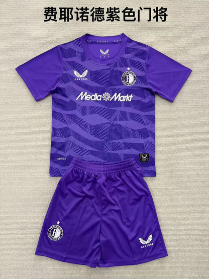 Feyenoord Rotterdam 2025/2026 Kids Goalkeeper Fan Version Football Jersey