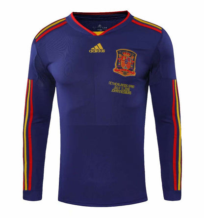 Retro Spain 2010 Away Long Sleeve Football Jersey