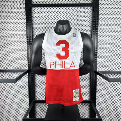 Philadelphia 76ers Retro Red White #3 IVERSON NBA Season Jerseys 2003-2004