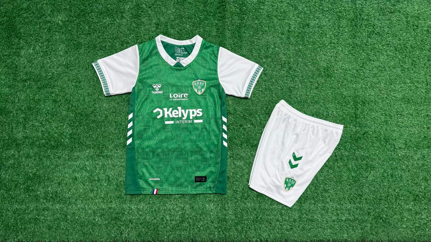 Saint Etienne 2025/2026 Kids Home Fan Version Football Jersey
