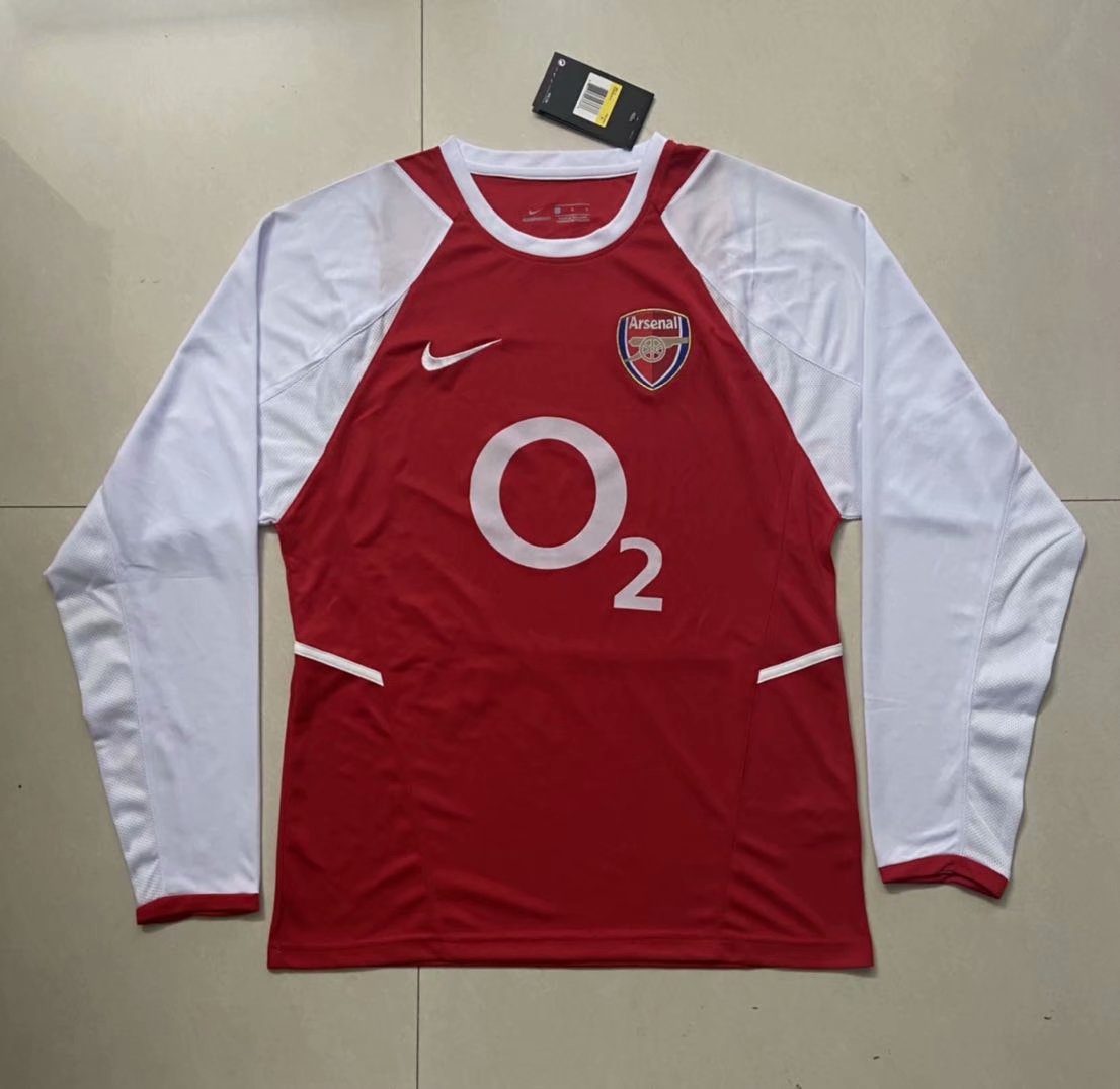 Retro Arsenal 2002/2004 Home Long Sleeve Football Jersey