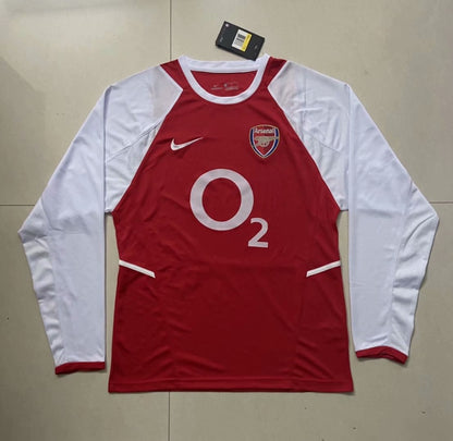 Retro Arsenal 2002/2004 Home Long Sleeve Football Jersey
