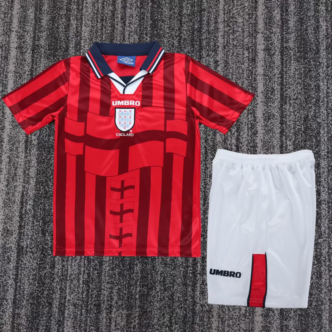 Retro England 1998 Kids Away Football Jersey