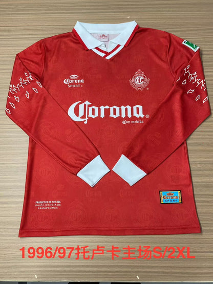 Retro Toluca 1996/1997 Home Long Sleeve Football Jersey